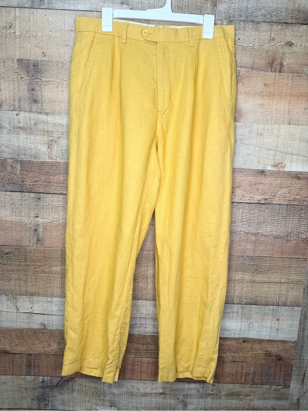 Steve Harvey Mens Safire Silk Pants Mustard Yellow Celebrity Edition
